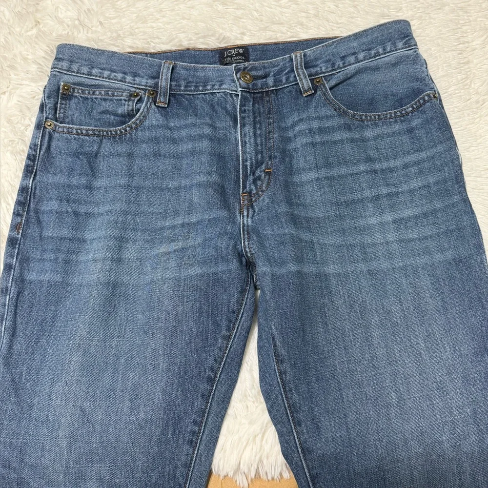 J CREW Jeans The Driggs Denim Whiskered Blue C9885 Straight Leg Men’s Size 34